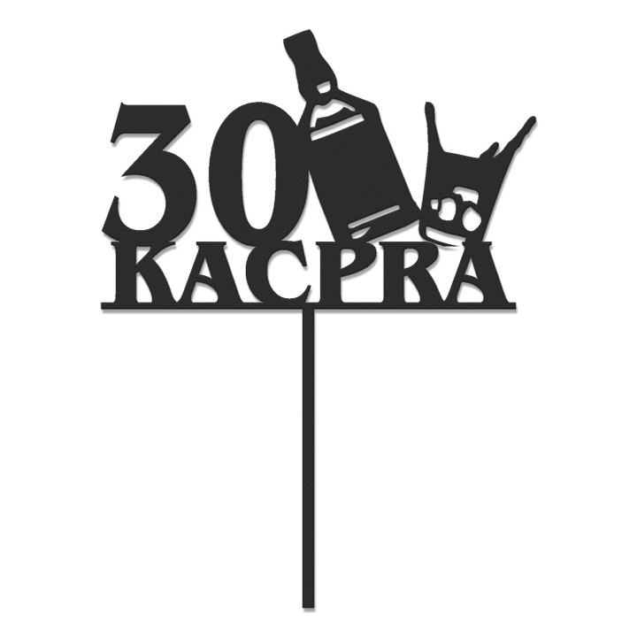 Topper na tort - urodziny + imię Szampan