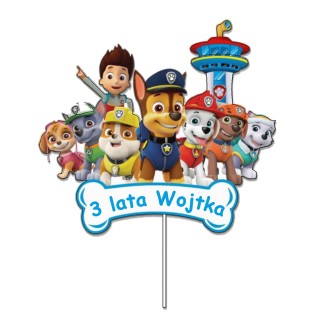 Topper na tort - urodziny + imię Psi Patrol