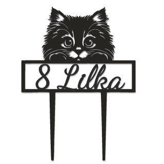 Topper na tort - urodziny + imię Kotek