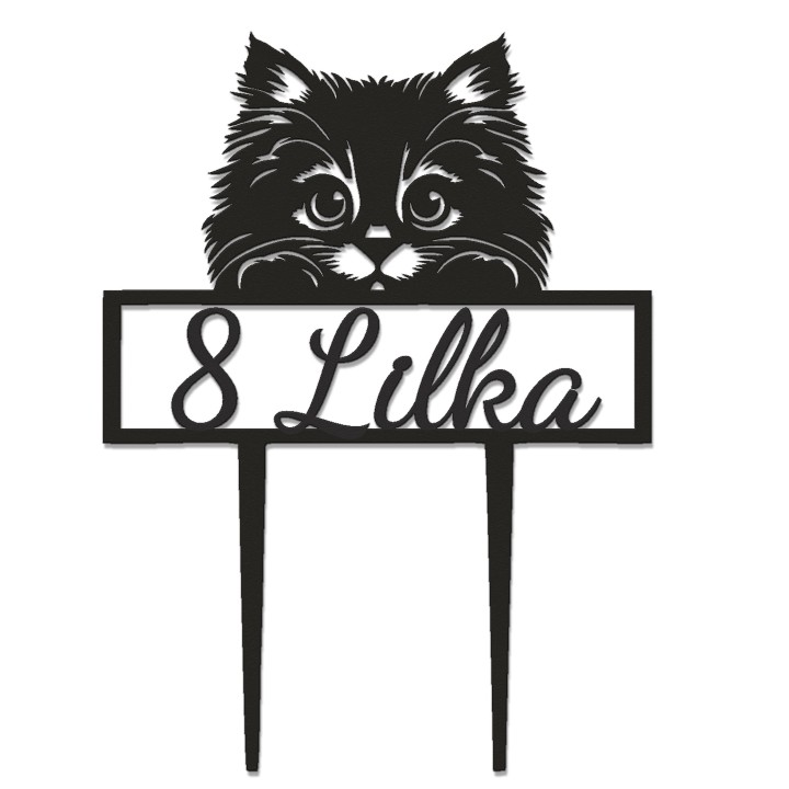 Topper na tort - urodziny + imię Kotek
