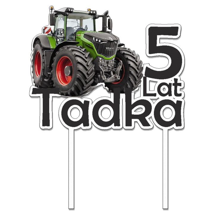 Topper na tort - urodziny + imię traktor
