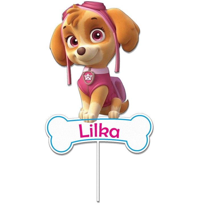 Topper na tort - urodziny + imię Skye